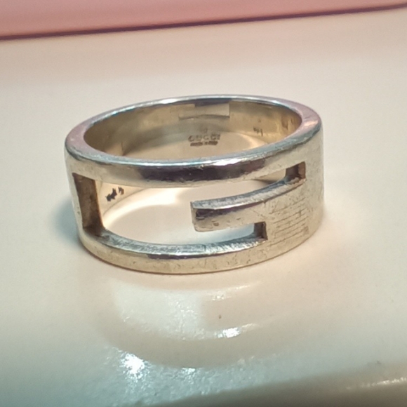 GUCCI Branded G Logo Silver 925 Ring - Picture 1 of 7